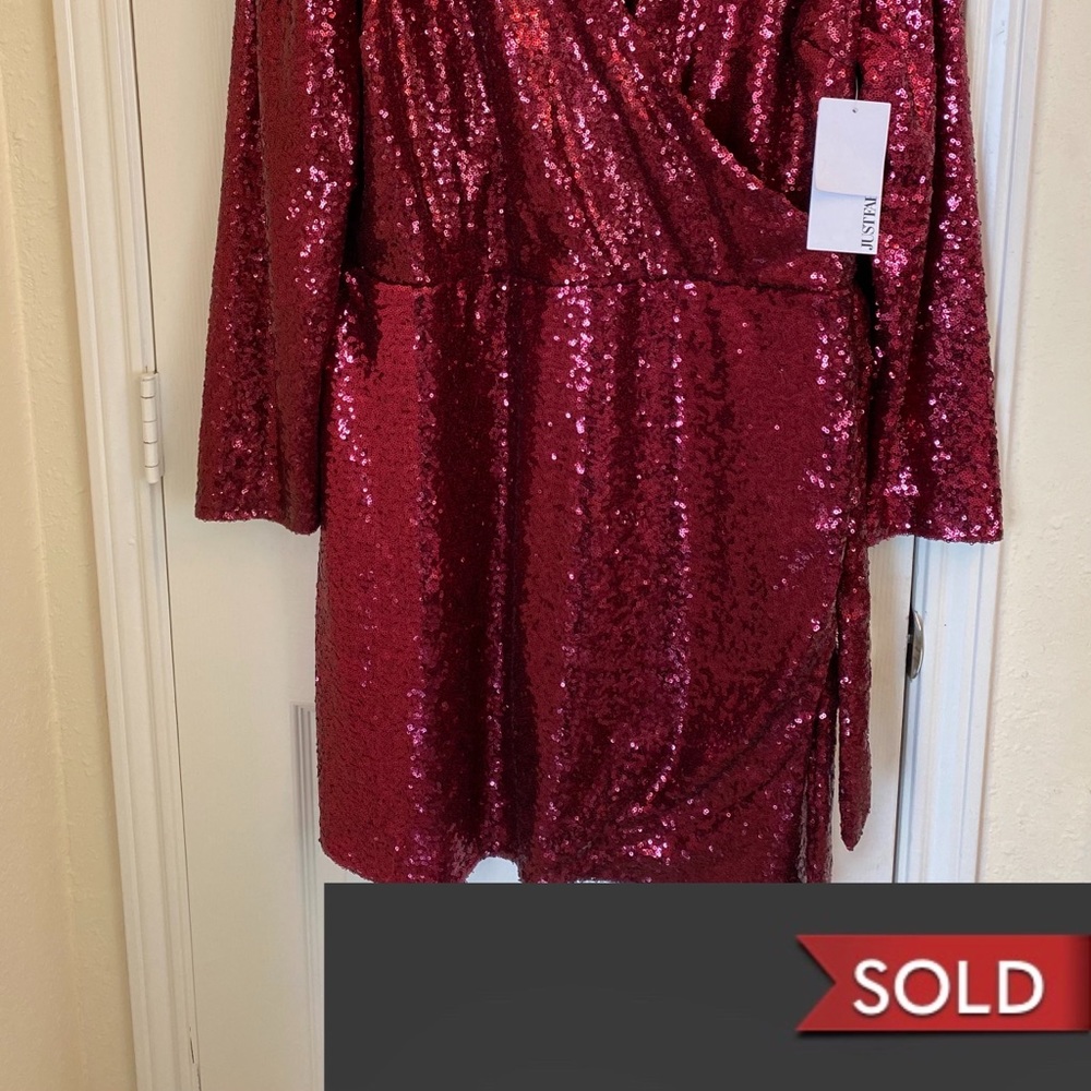 Burgundy Sequin Dress